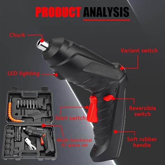 Set 47 pcs Destornillador eléctrico