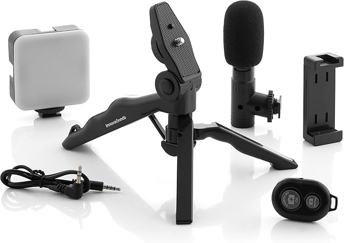 Set grabación móvil 3 en 1 (trípode + micro + luz)